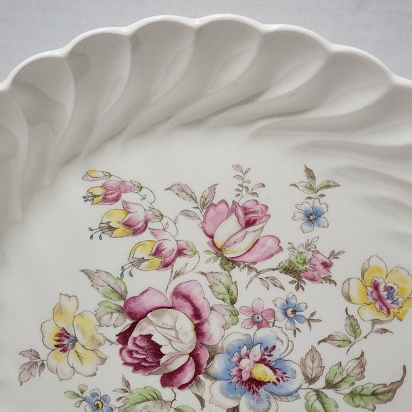 Vintage Royal China USA Romance Dinner Plate 10" floral center swirl rim - Picture 5 of 8